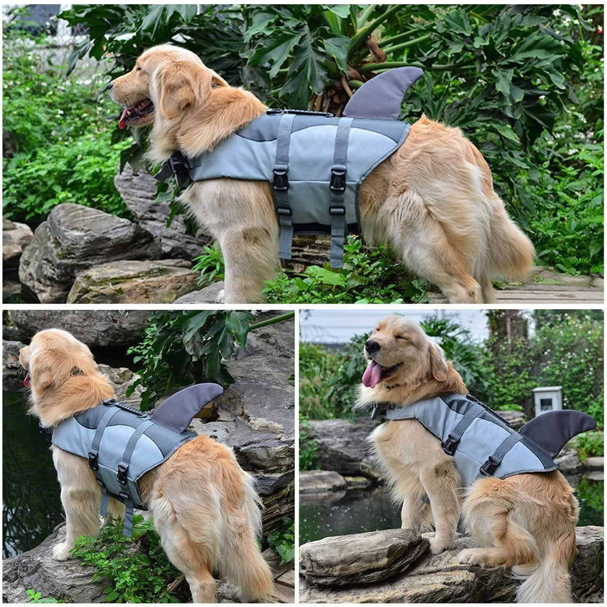 Adjustable Dog Life Jacket for Swimming - Quick-Drying Safety Vest with Handle